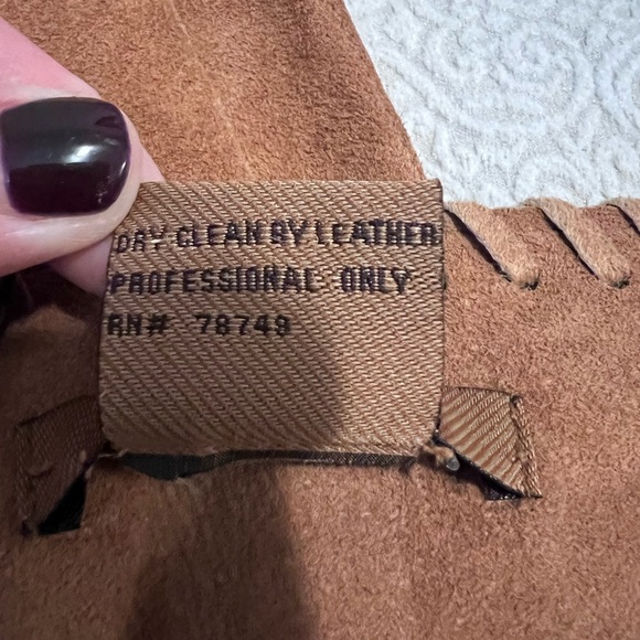 Arden B. Leather Suede Split Flare Zip Back Pant Legs Boho Y2K Festival Size 8 - Picture 12 of 16